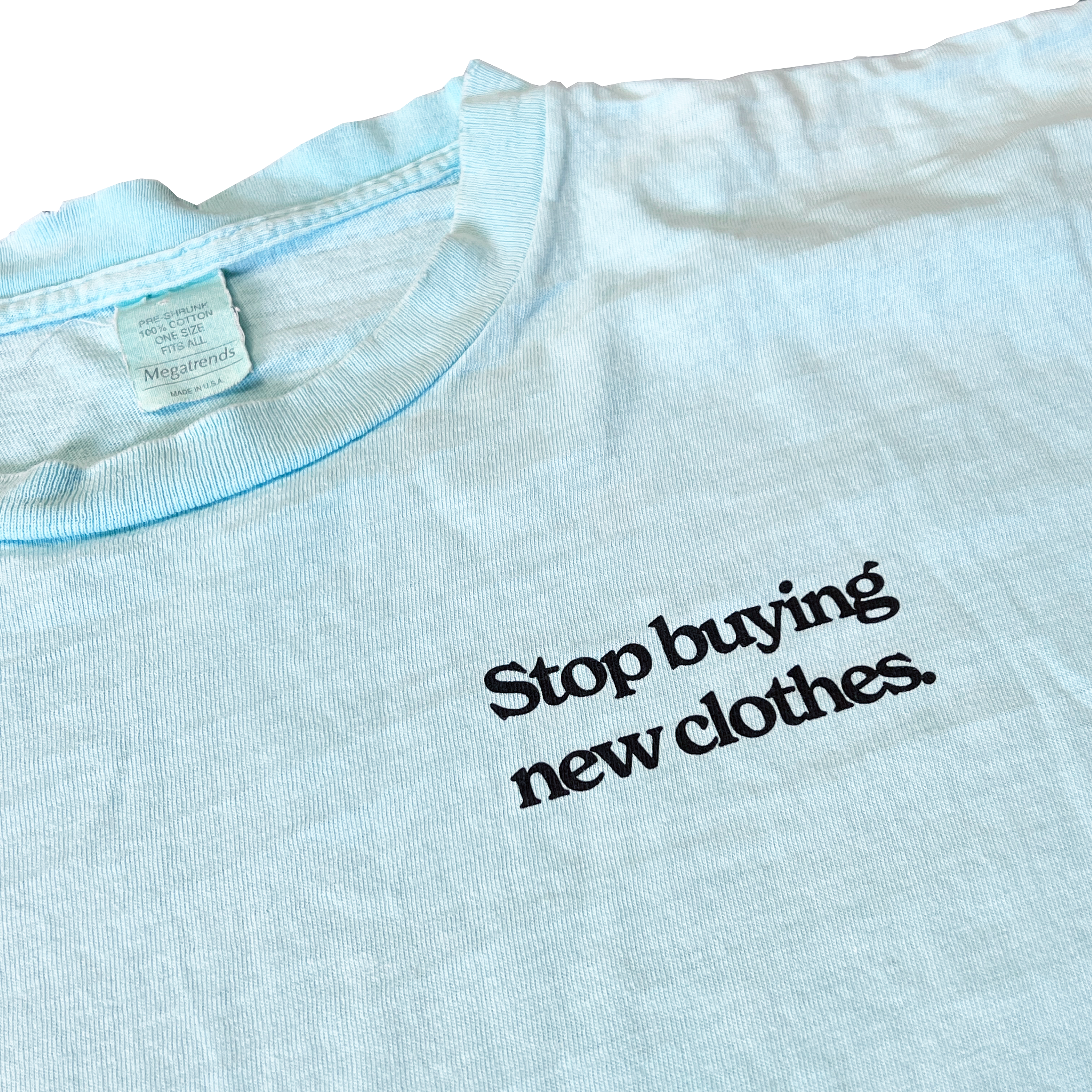 STOP BUYING NEW UPCYCLED TEE (BLUE L)
