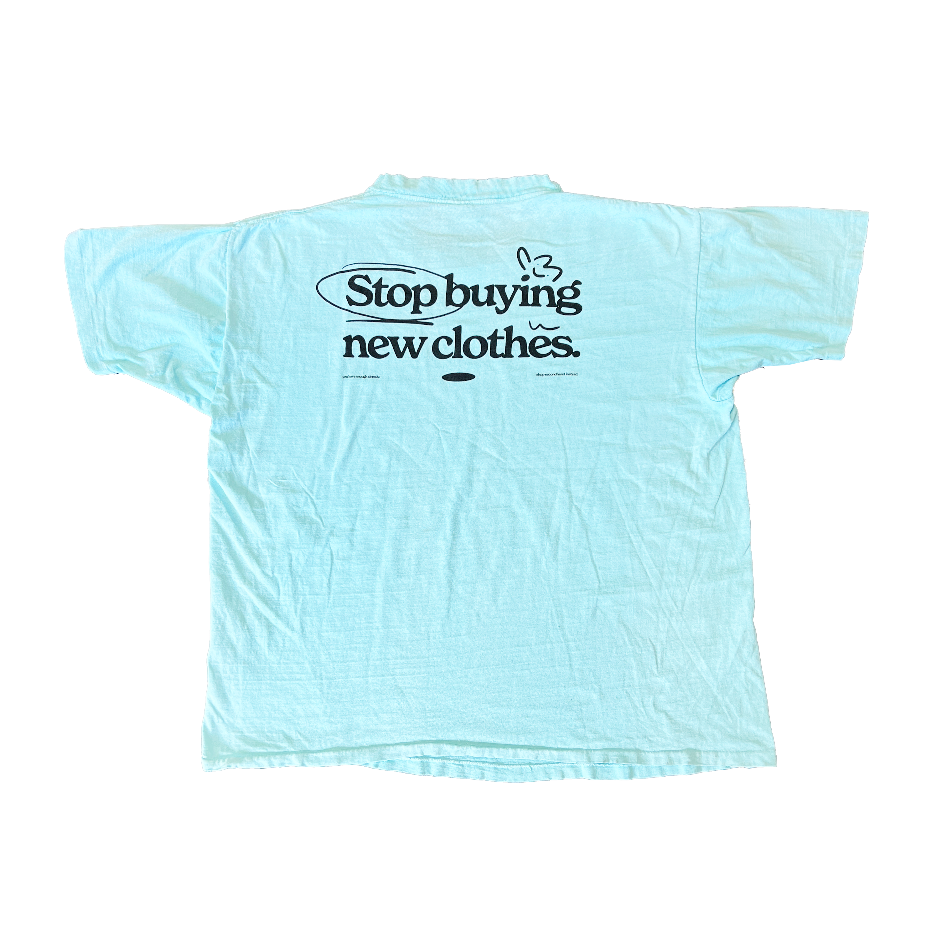 STOP BUYING NEW UPCYCLED TEE (BLUE L)