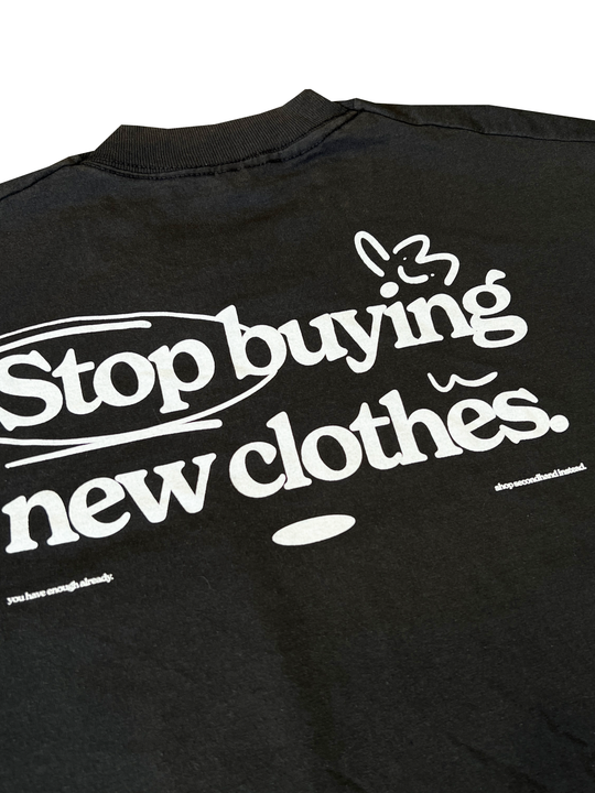 STOP BUYING NEW UPCYCLED TEE (BLACK L)