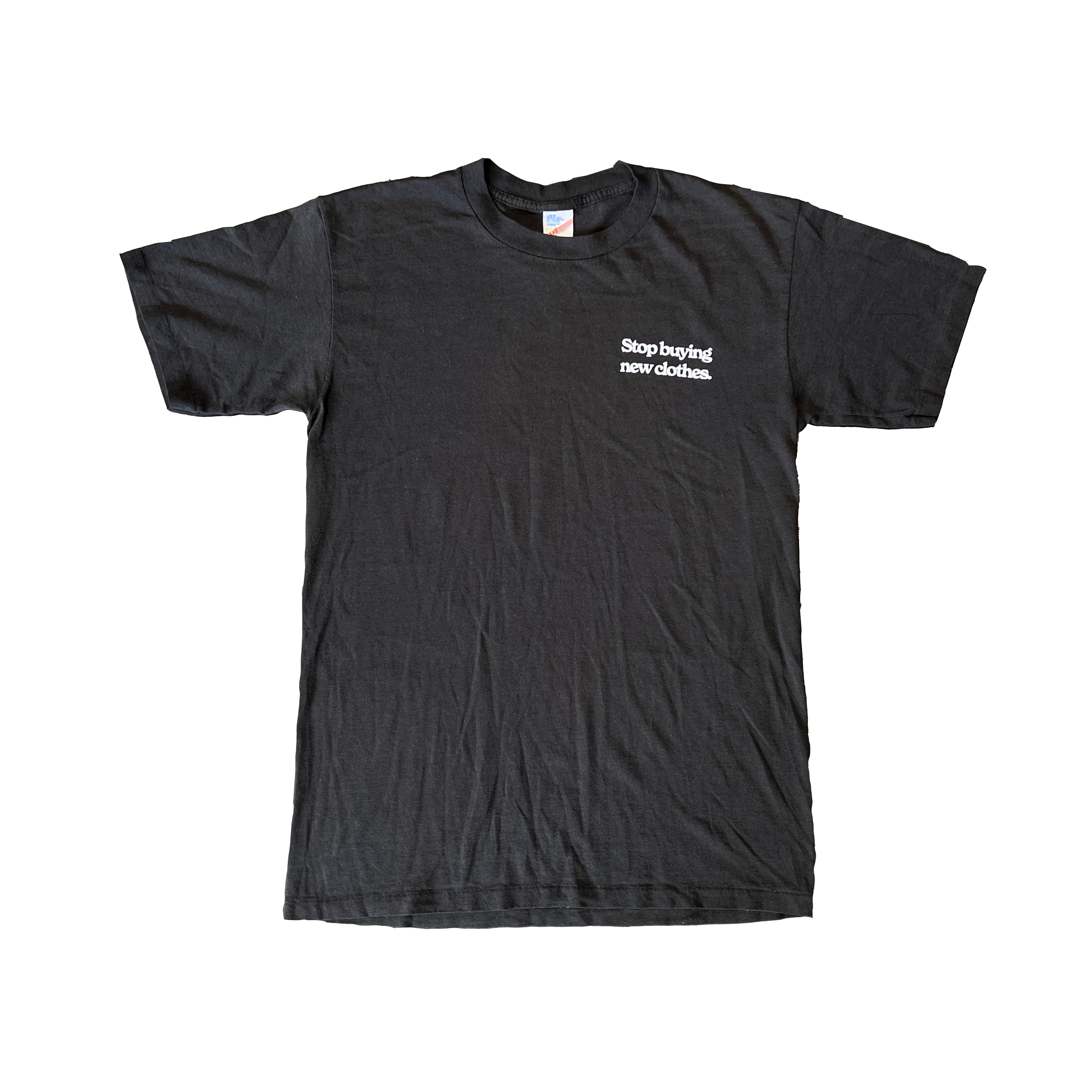 STOP BUYING NEW UPCYCLED TEE (BLACK M/L)