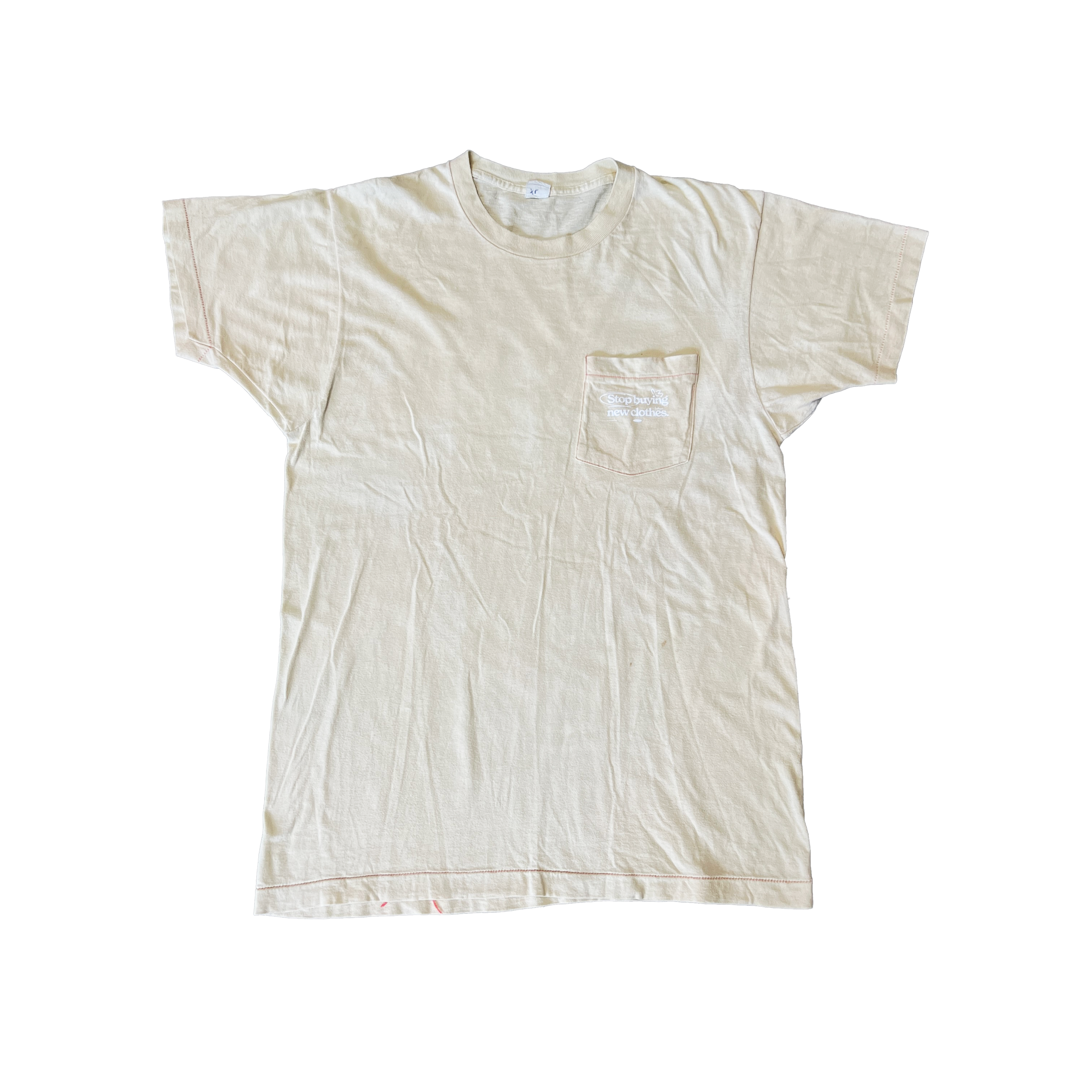 STOP BUYING NEW UPCYCLED TEE (TAN XL)