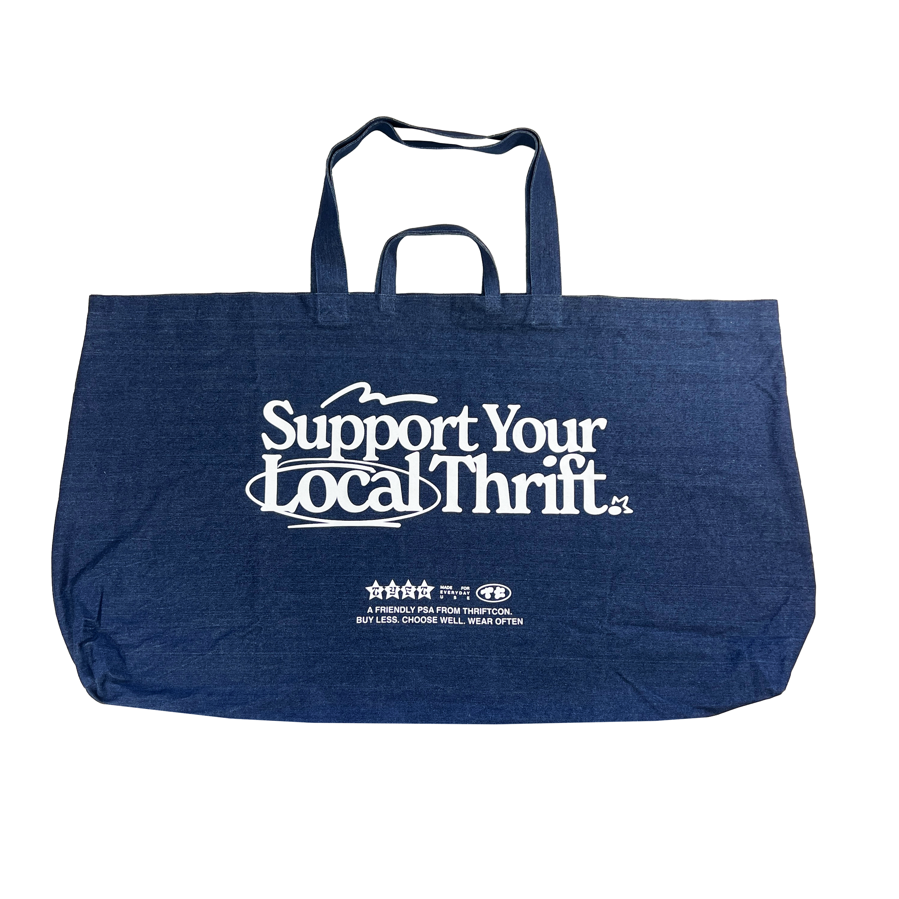 THRIFTCON 'SIZE MATTERS' DENIM TOTE