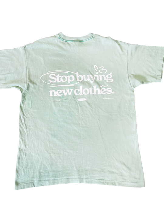 STOP BUYING NEW UPCYCLED TEE (GREEN XL)