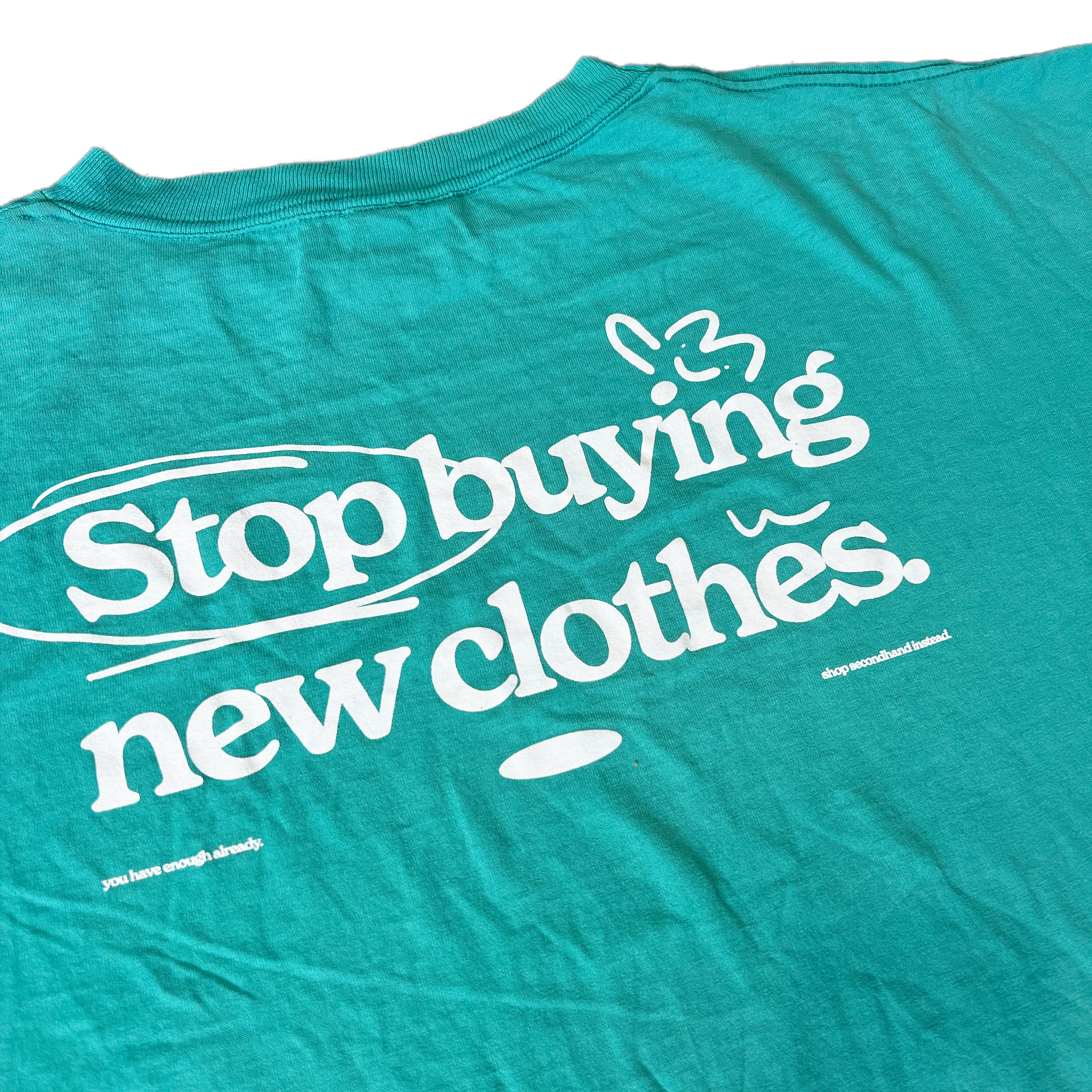 STOP BUYING NEW UPCYCLED TEE (TEAL XL)